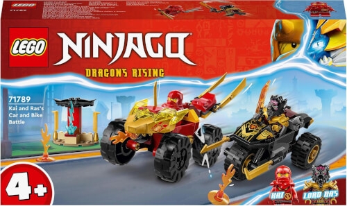 LEGO® NINJAGO 71789 Verfolgungsjagd mit Kais Flitzer und Ras Motorrad
