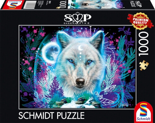 Schmidt Spiele 58515 Puzzle Sheena Pike Neon Arktis-Wolf 1000Teile