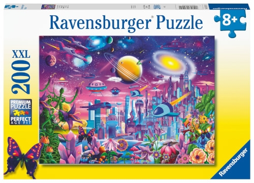 Ravensburger Kinderpuzzle - 13291 Kosmische Stadt - 200 Teile Puzzle für Kinder ab 8 Jahren