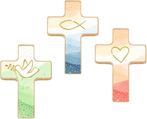 Coppenrath 71428 Holzkreuz auf Büchl.: Du bist geborgen in Gottes Hand, sortiert