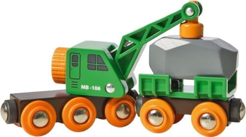 Ravensburger 63369800 Grüner Kranwagen mit Anhänger und Fracht BRI Bahn