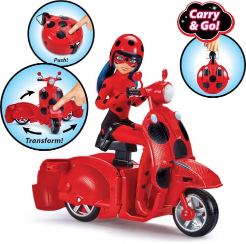 Bandai SAS P50668 Miraculous Ladybug Scooter mit Puppe