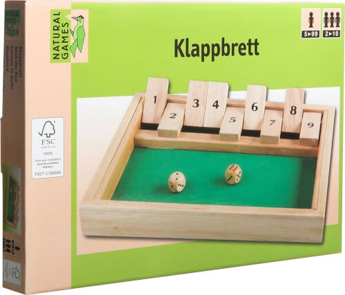 Vedes 61058818 Natural Games Klappbrett, Brettspiel, 3-teilig, für 2-10 Spieler, ca. 27x19x3,3 cm, a
