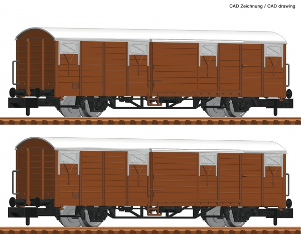 Fleischmann 826210 2-tlg. Set: Gedeckte Güterwagen Glmms, DR