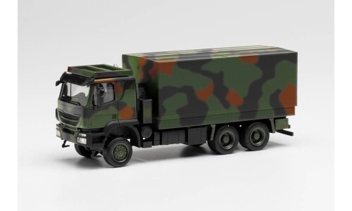 Herpa 746786 Iveco Trakker 6x6 Pritsche/Plane Flecktarndesign "Bundeswehr"