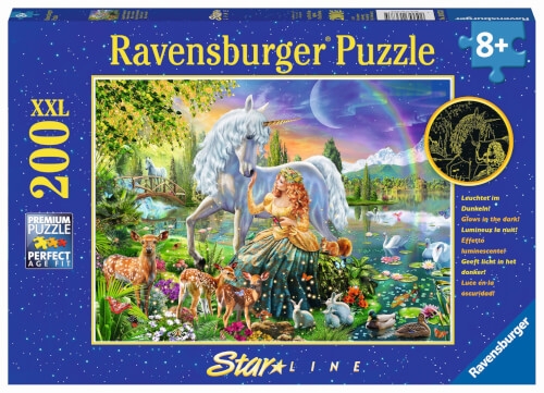 Ravensburger Kinderpuzzle - 13673 Magische Begegnung - Einhorn-Leuchtpuzzle für Kinder ab 8 Jahren,