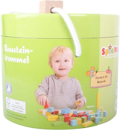 VEDES 41005599 SpielMaus Holz Holzbausteine bunt 50-teilig