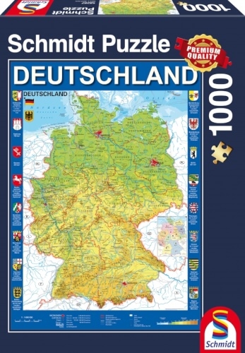 Schmidt Spiele Puzzle Standard 1.000 Teile, Deutschlandkarte