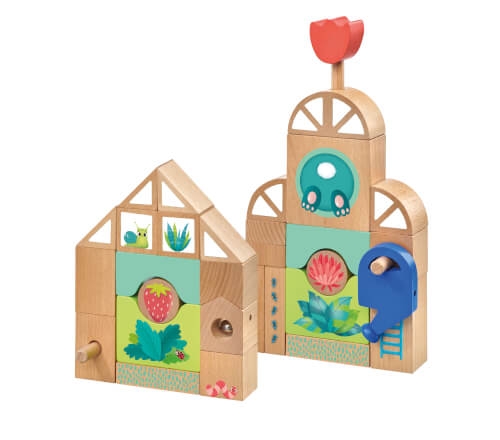 Schmidt Spiele 62085 Holzbausteine Gewächshäuser, 34 Teile