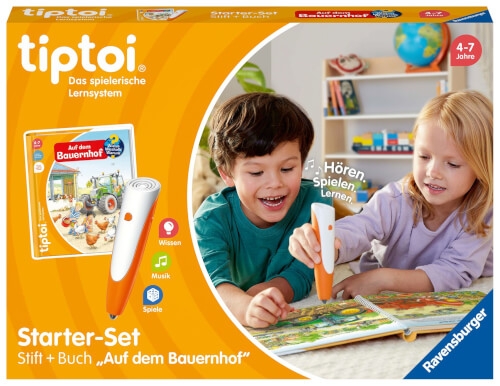 Ravensburger tiptoi Starter-Set 00114: Stift und Bauernhof-Buch - Lernsystem für Kinder ab 4 Jahren