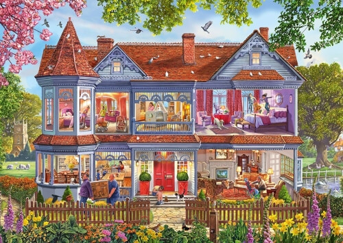 Schmidt Spiele 59709 Haus im Frühling, Puzzle 1.000 Teile