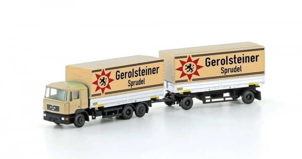 Lemke Minis LC4604 MAN F90, 3-achs Koffer-Hängerzug Gerolsteiner